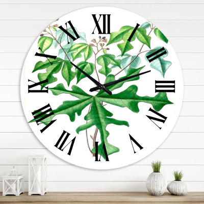 Dessin rétro de plantes sauvages - horloge murale traditionnelle