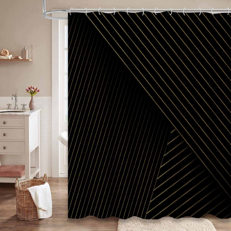 Rideau de douche abstrait abstrait luxueux de couleur diagonale avec 12 crochets, L 72 po x l 78 po