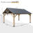 Solid Wood Hardtop Gazebo With Galvanized Steel Roof And Ceiling Hook-115224148