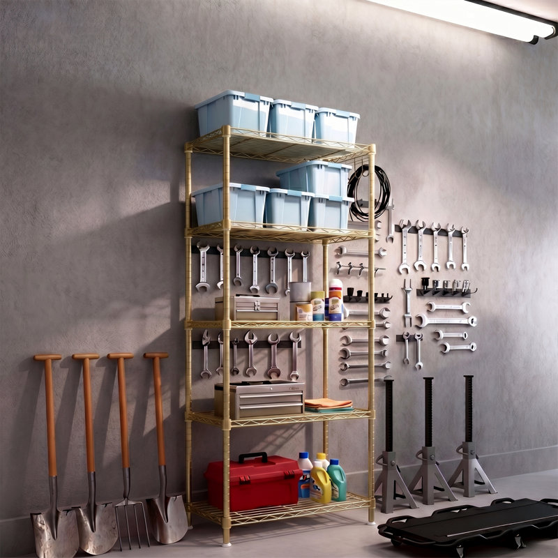 5-Tier Storage Rack With Adjustable Shelves