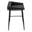 Bureau d'ordinateur moderne en stratifié noir avec tablettes de rangement et base en métal pour le bureau à domicile, idéal pour un travail efficace et l'organisation.-121068746