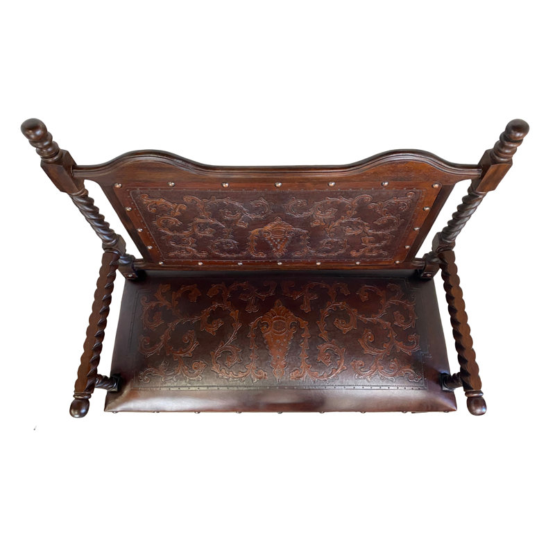 Banc en cuir véritable Oaklynn