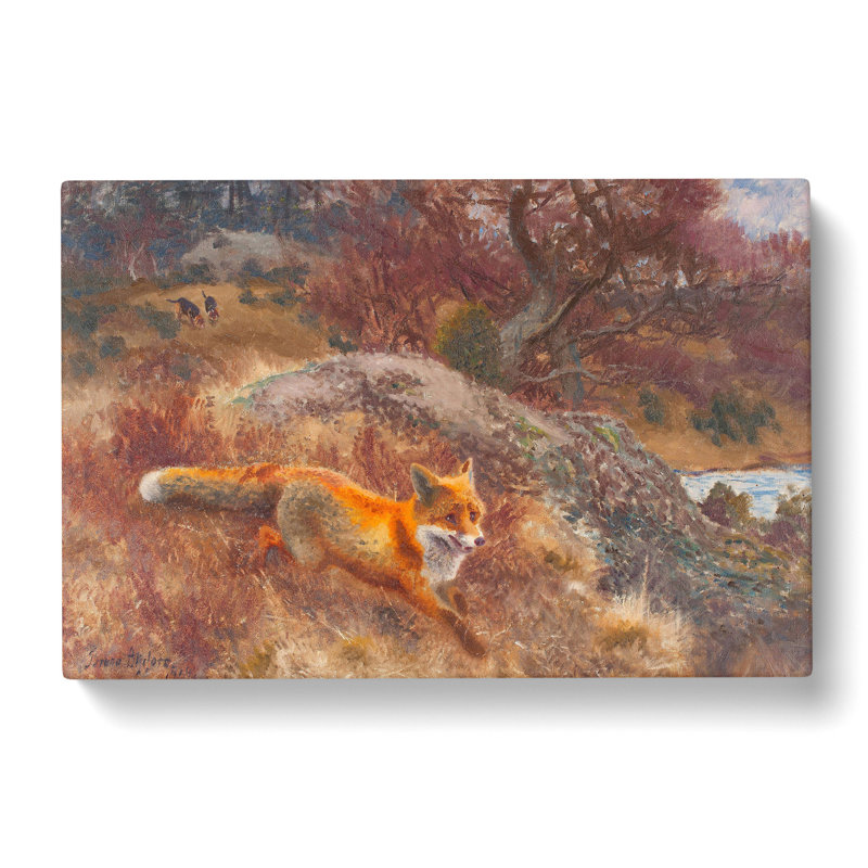 Fox And Hunting Dogs Vol.3 by Bruno Liljefors - Wrapped Canvas Painting, 40cm H x 60cm W x 3cm D