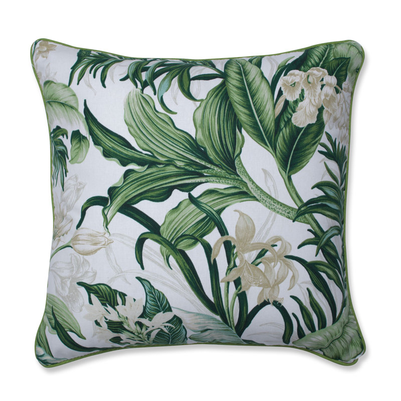 Coussin en coton Wailea Coast Verte, 18 po x 18 po