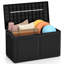 Boîte de rangement en résine Gymax 100 gallons avec roues verrouillables pour accessoires de piscine - noir-119789849