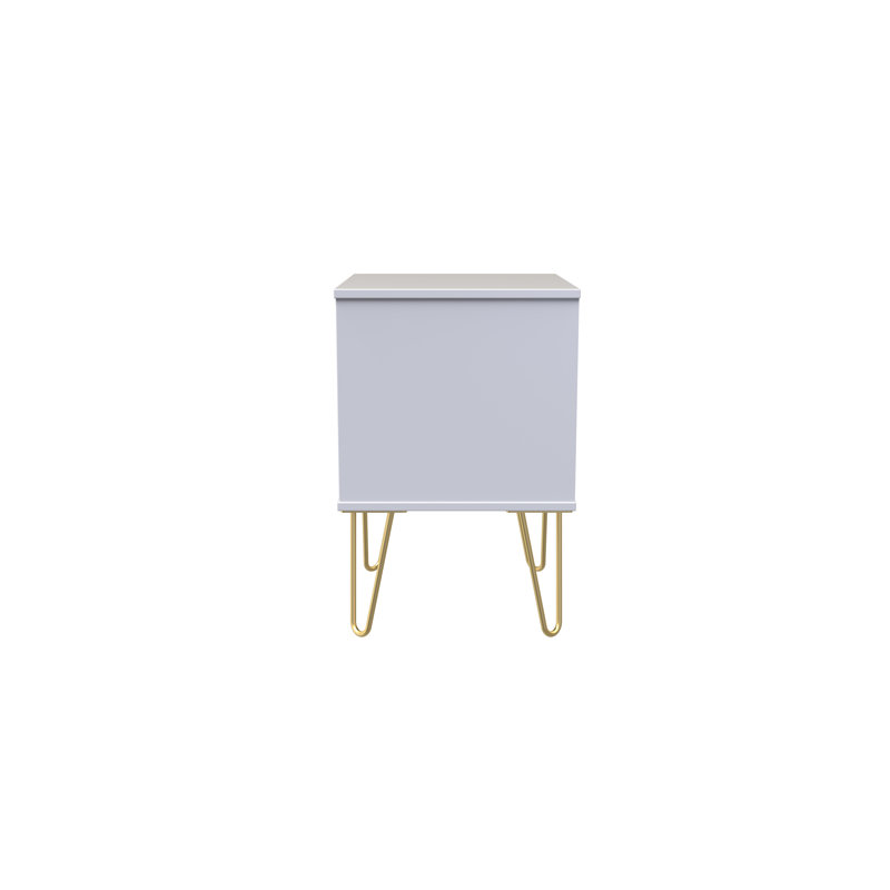 Allem 2 Drawer Bedside Cabinet (Ready Assembled), Kobe Pink/White