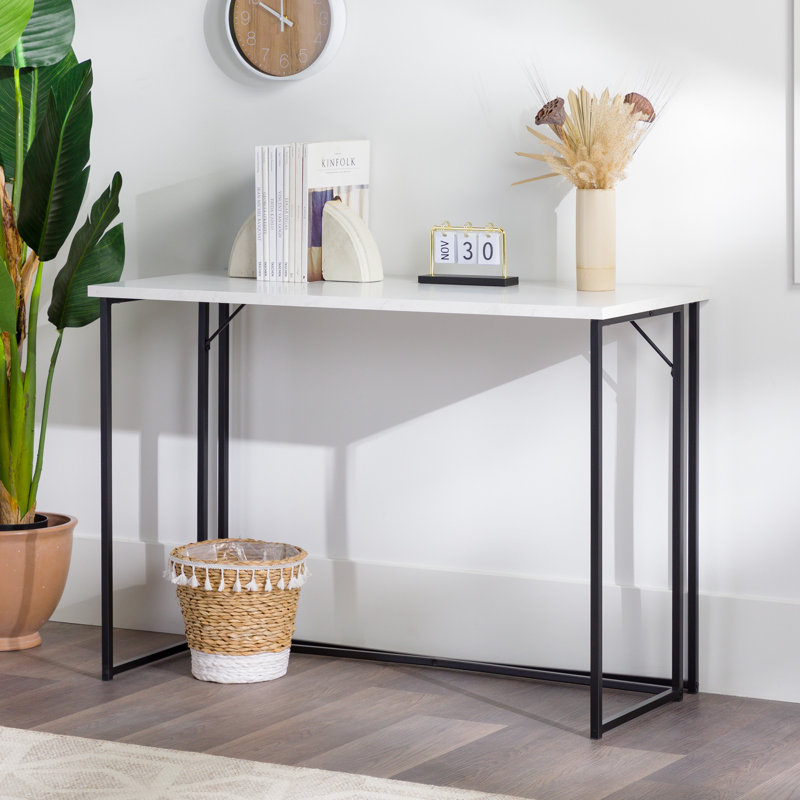 Metal Base Writing Desk, White