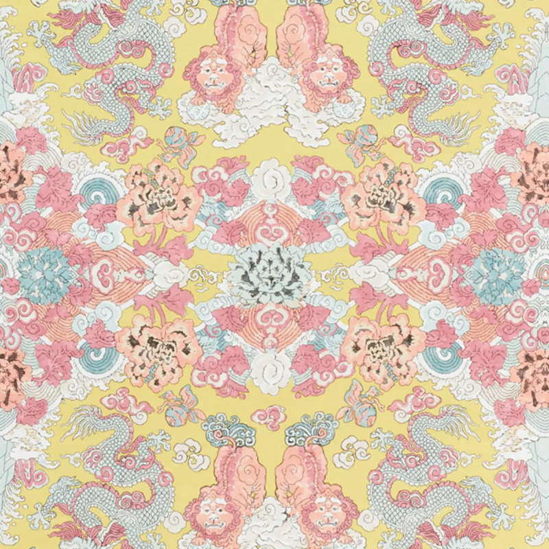 Magic Mountain Dragon Fabric, Yellow