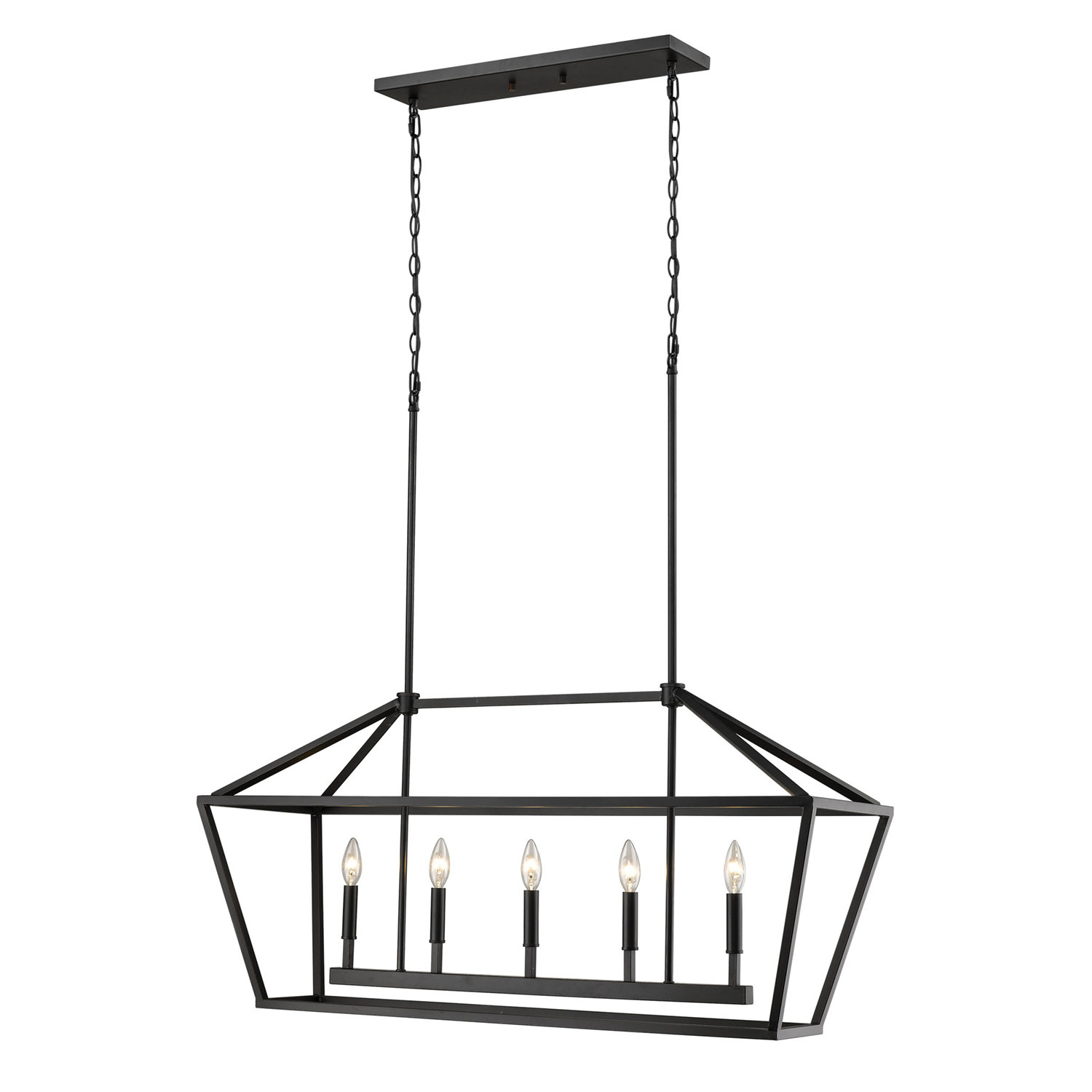 Glenhaven 5 Light Dimmable Pendant, Matte Black
