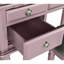 Meuble-lavabo de chambre à coucher en or rose classique, miroir pliable, tiroirs et tabouret rond rembourré, fabrication en bois d'hévéa massif avec finition dorée, cinq