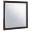Miroir de commode Amber, cadre en bois brun, miroir en verre biseauté, 38 pouces
