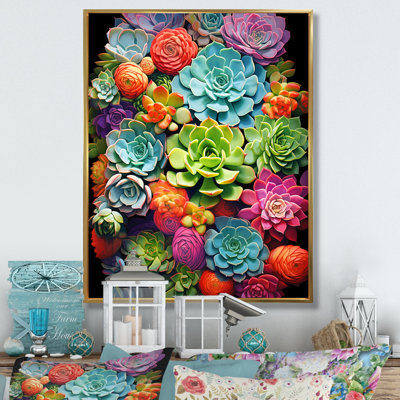 Dorsay " Colorful Succulents Botanical Kaleidoscope "