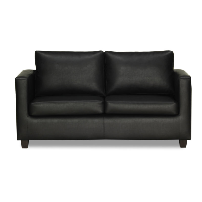 Mercersburg Faux Leather Loveseat, Black