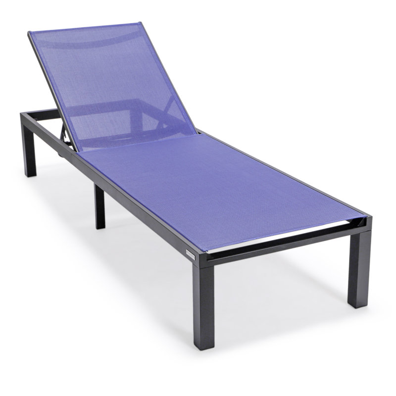 Marlin Modern Aluminum Outdoor Reclining Chaise Lounge - Weather-Resistant Sling Patio Chair for Poolside & Sunbathing