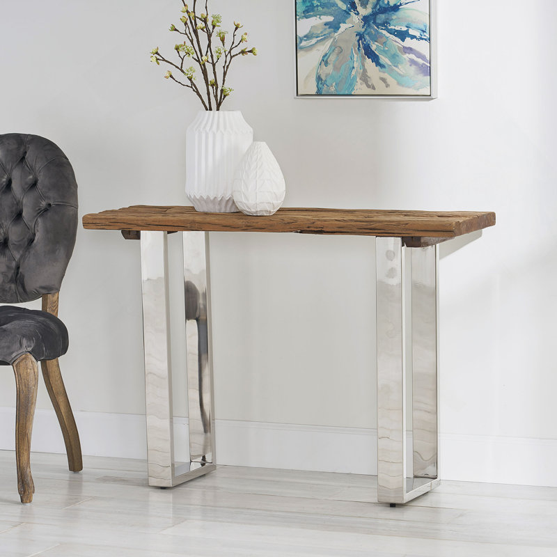 Console exquise fabriquée à la main avec un design artisanal et du bois récupéré durable pour l'élégance de la maison