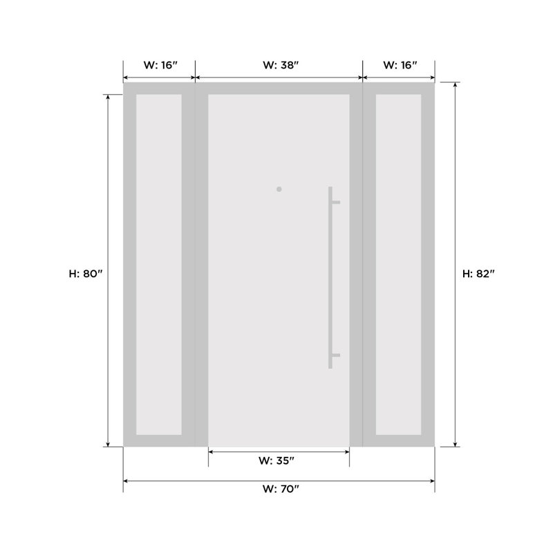 VDomDoors Deux 80 in. Steel and Aluminum 2 -Lite Front Entry Door, 80" H x 68" W x 3.25" D, Left Hand/Inswing
