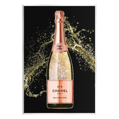 " Glam Fashion Champagne Bottle Splash " by Ziwei Li Painting Print