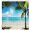 Ensemble de rideau de douche tropical beach et crochets-44247590