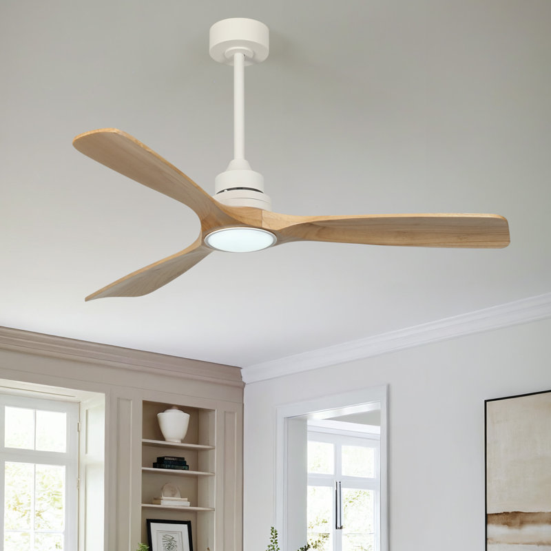 Karlena 52'' Ceiling Fan with LED Lights and Remote Control, White