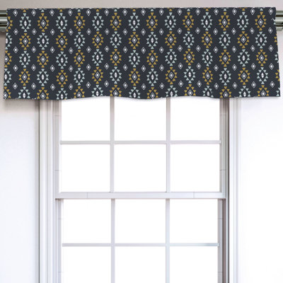 Sateen Geometric Ruffled Window Valance