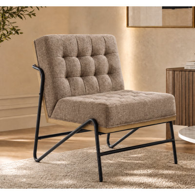 Accent Chair Modern Chair Metal Frame Armless chair Multi-scene Indoor&Outdoor Chair, Easy Assembly Reading Side Chair for Living Room Patio Balcony