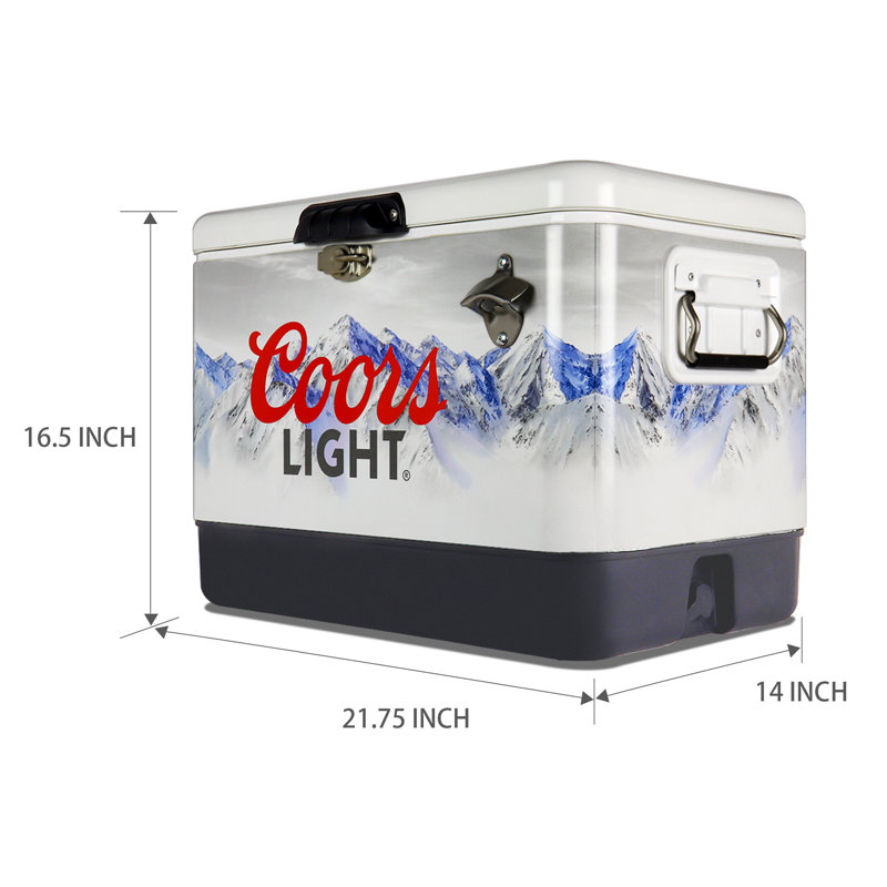Coors Light 54 Qt. Ice Chest Cooler with Bottle Opener, 85 Can Portable Cooler