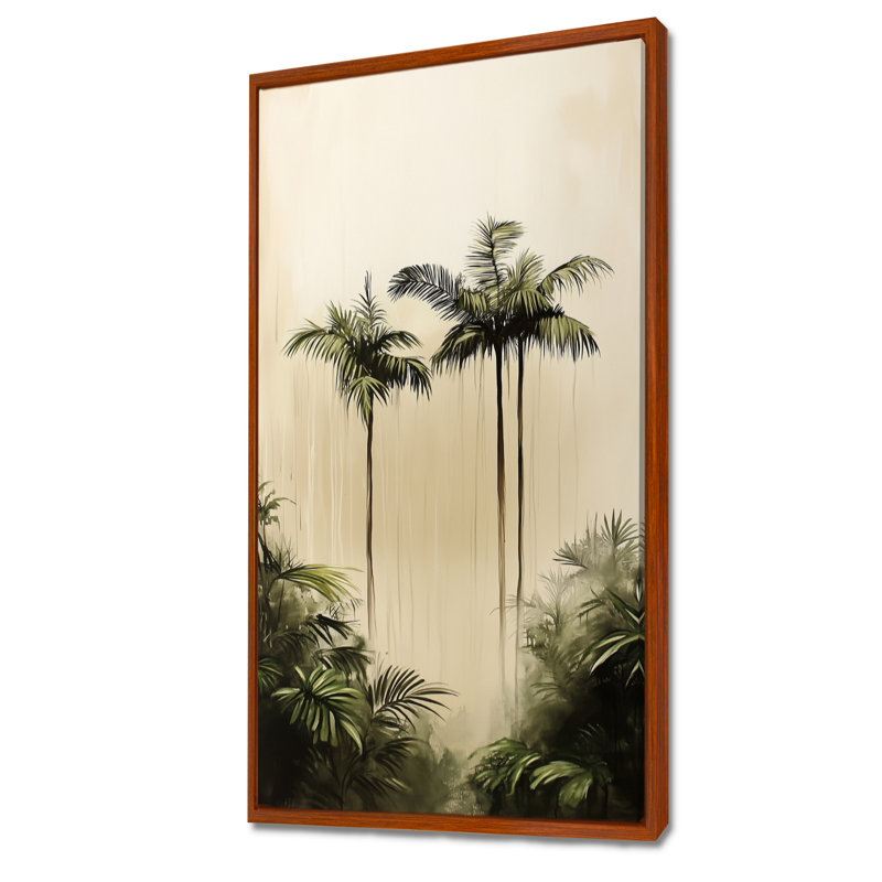 Palmier vert crème vert dans la forêt tropicale I - impression encadrée de palmier, décoration murale bord de mer