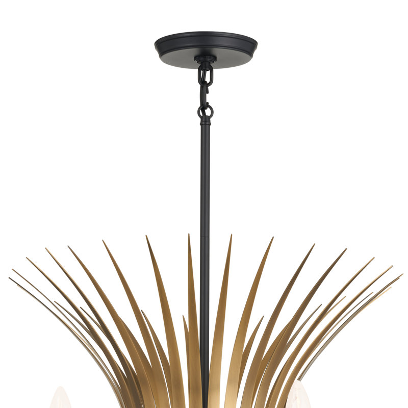 Lustre 10 lumières en grège et nickel brossé 37 pouces Baile, Noir