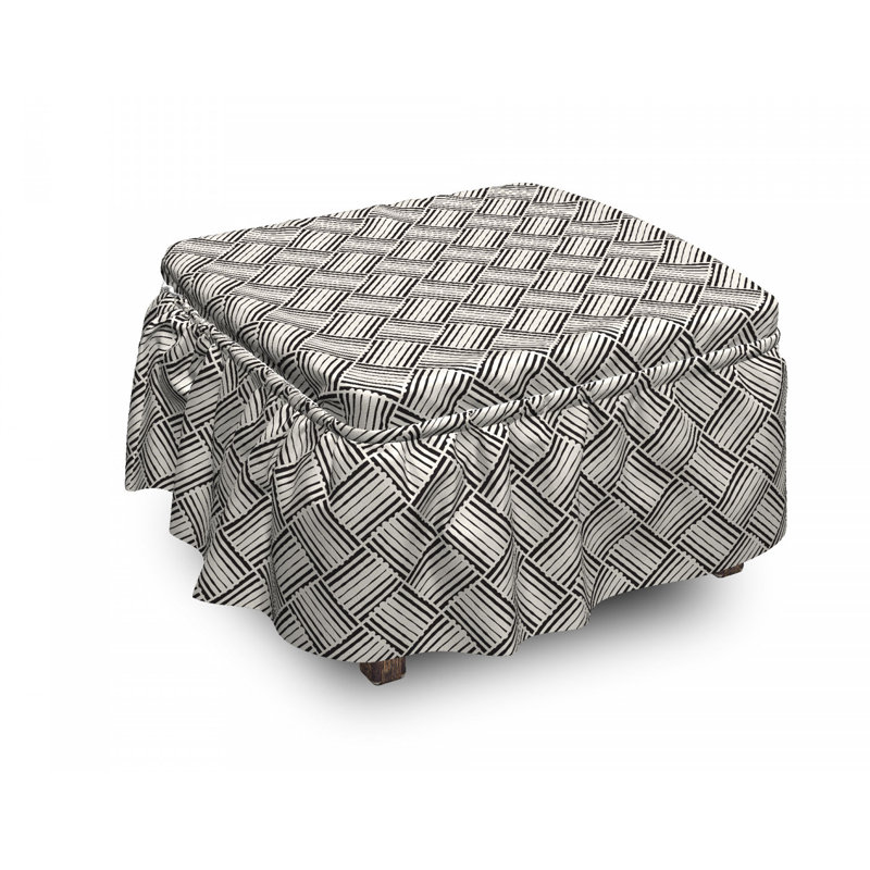 Housse pour repose-pieds rayures freehand