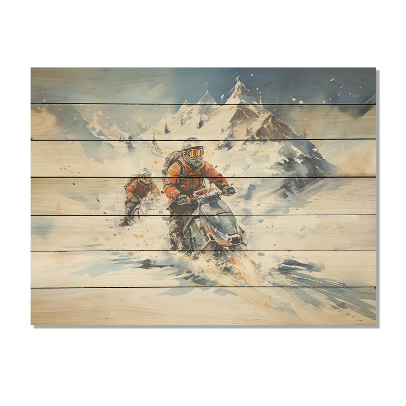 Impression sur bois «Slope Randonnée Ski Expedition III», H 10 po x l 20 po
