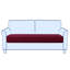 Housse extensible pour causeuse à coussins carrés / rectangulaires extensible-34354822