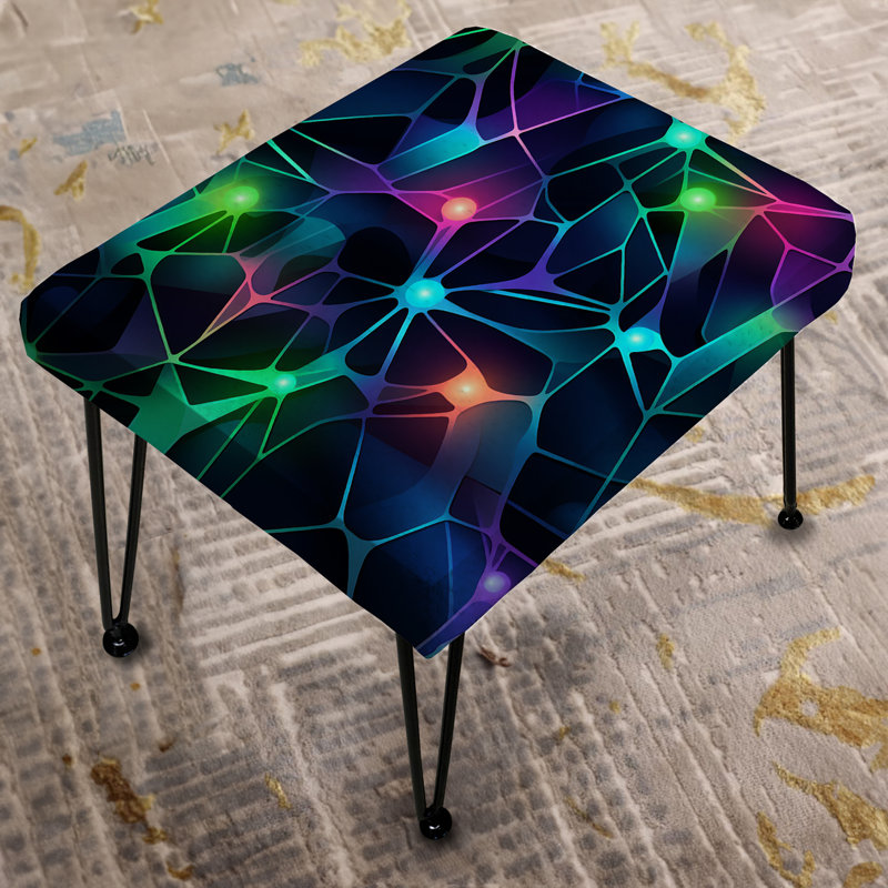 Poupart Lumineux Neon Silhouette - Repose-pieds rectangulaire géométrique