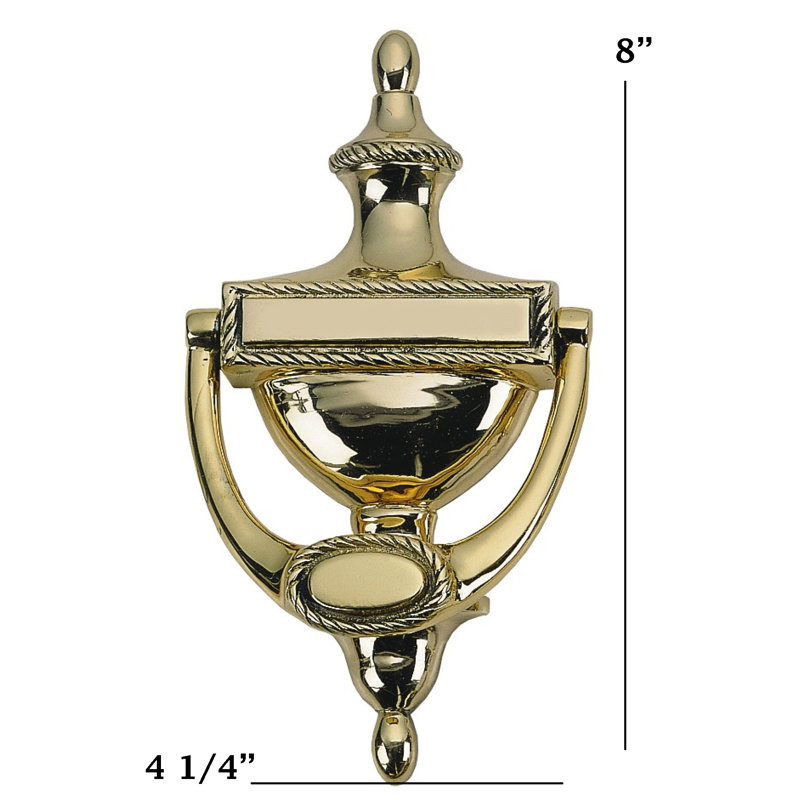 Rope Brass Door Knocker, Polished Brass