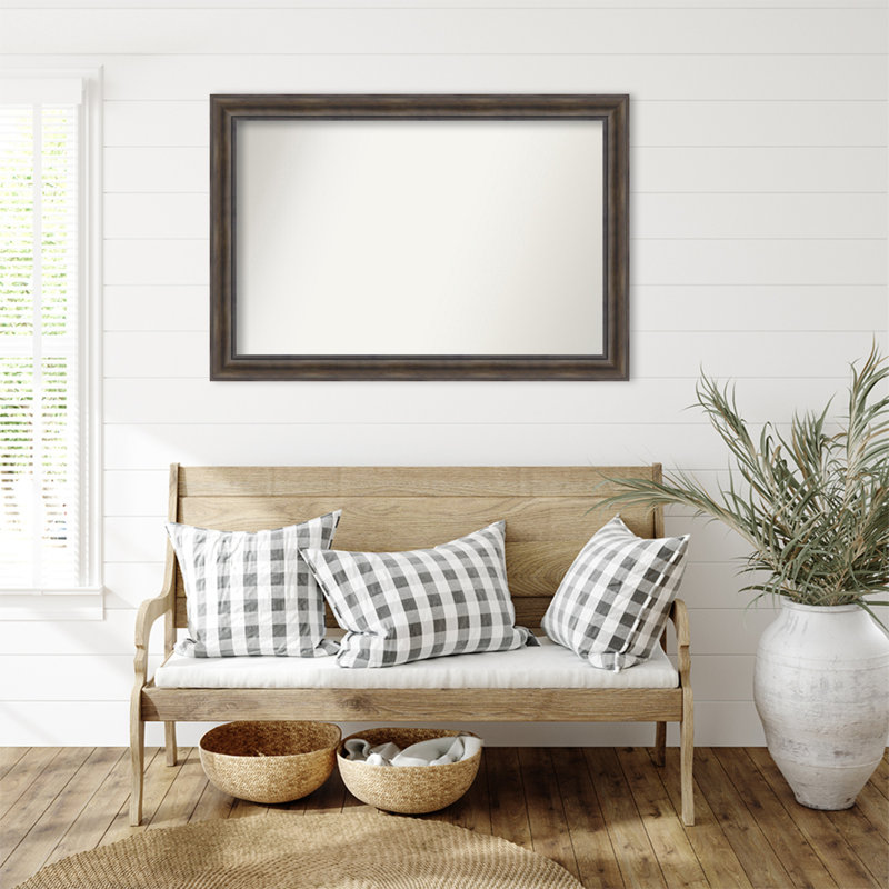 Miroir mural en bois massif Bostynn, Rectangle, H 32,5 po x l 47,5 po
