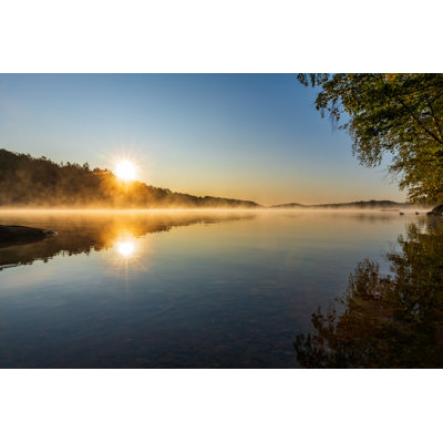Lake In The Early Morning by Peter Berglund - Wrapped Canvas Print