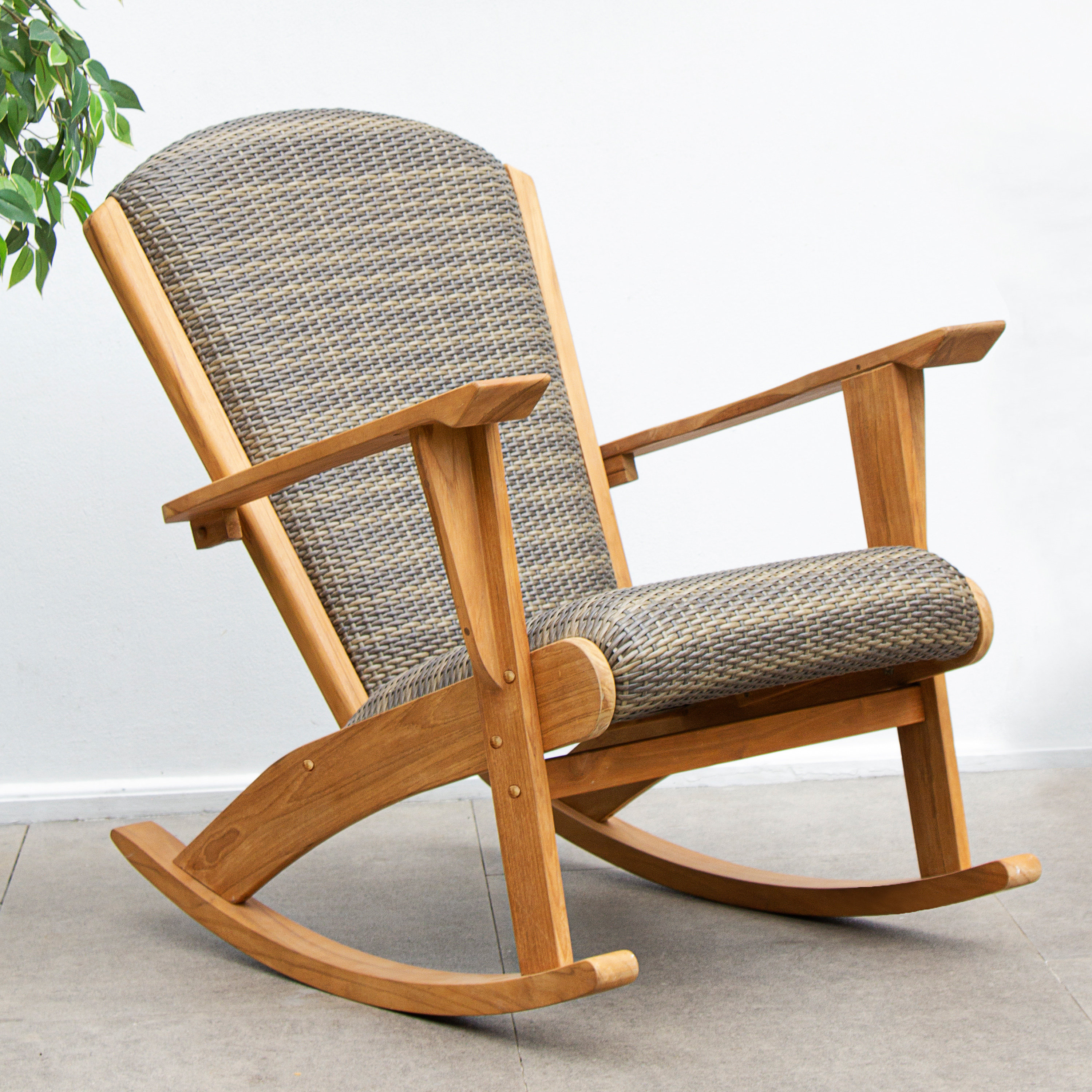 Birch Lane Dezi Teak Wood Outdoor Rocker Chair Wayfair Canada