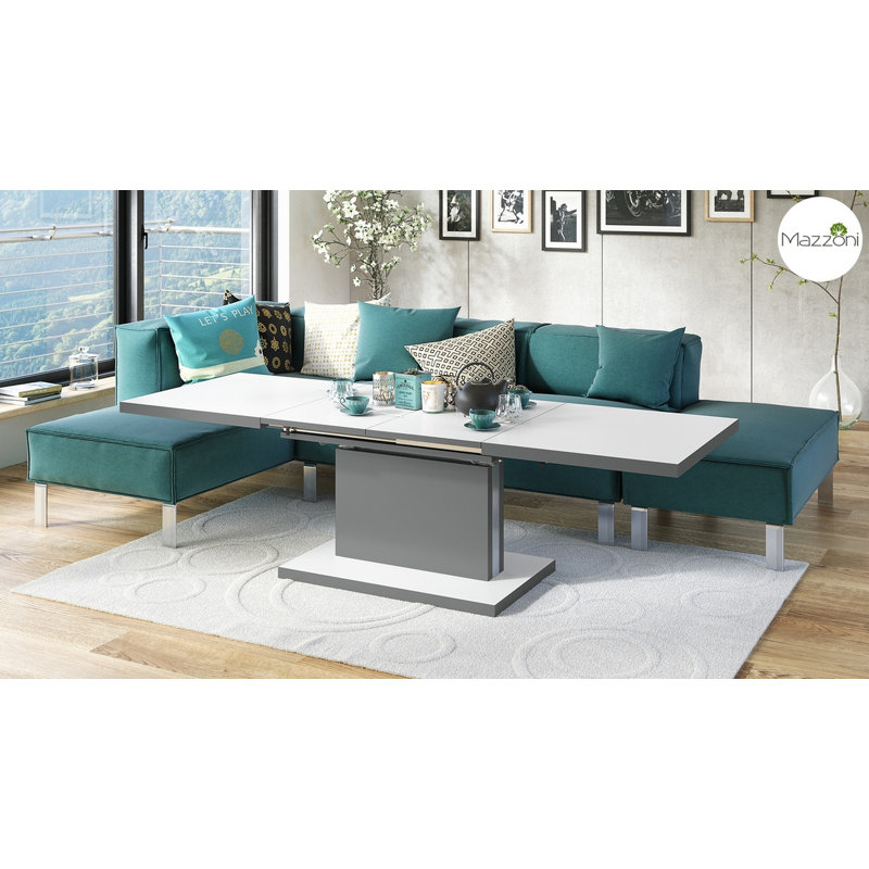Aston Pedestal Coffee Table, White Matt/Grey Matt