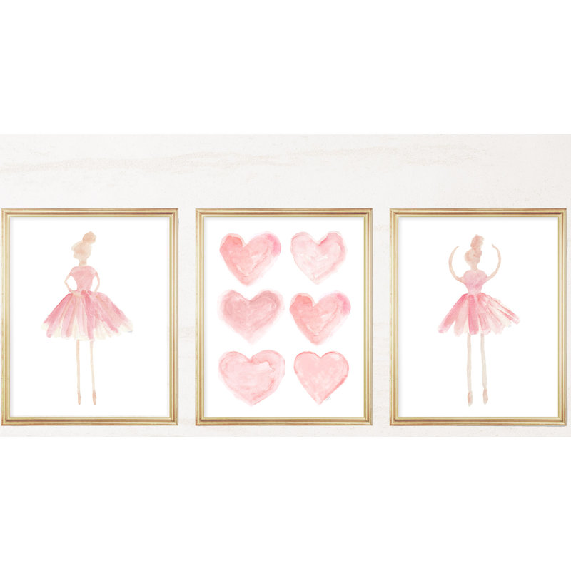 «Little Girls Ballet», impressions sur papier, H 10 po x l 8 po x P 0,06 po, Tout rosé