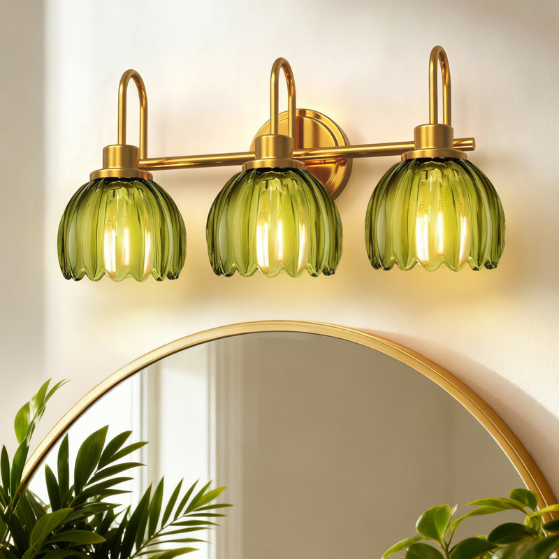 19.5'' Tulip Style Bathroom Vanity Light, Green