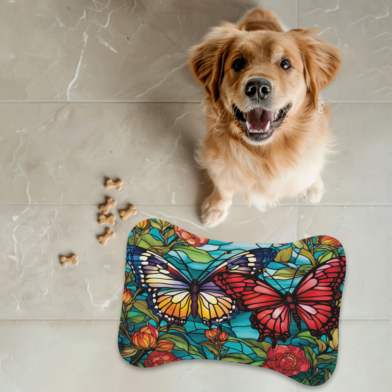 Panneaux de papillons teints - 1 tapis d'alimentation en forme d'os, Moyen (18 po)