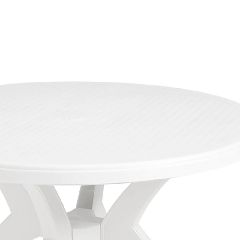 Grosfillex Ibiza Resin 46" Round Pedestal Table, White