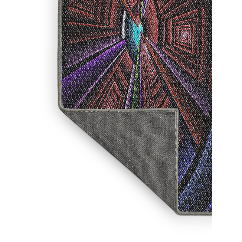 Tapis mauve/brun tissé à la machine, Rectangle 5 pi x 8 pi