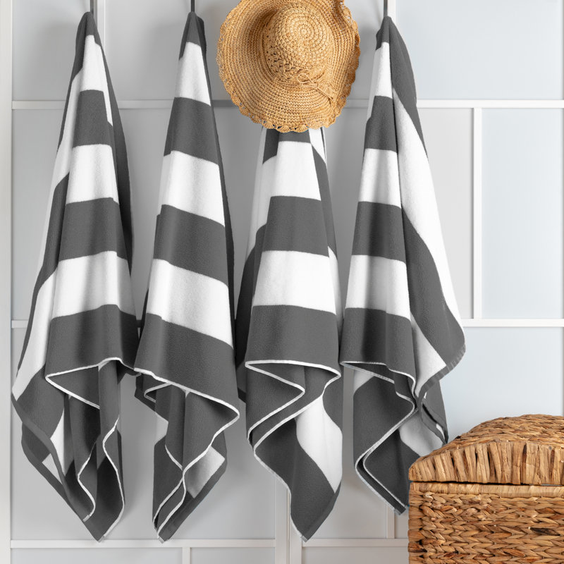 Ensemble de serviettes de plage 100% coton 4 pièces Safdie & Co., Gris