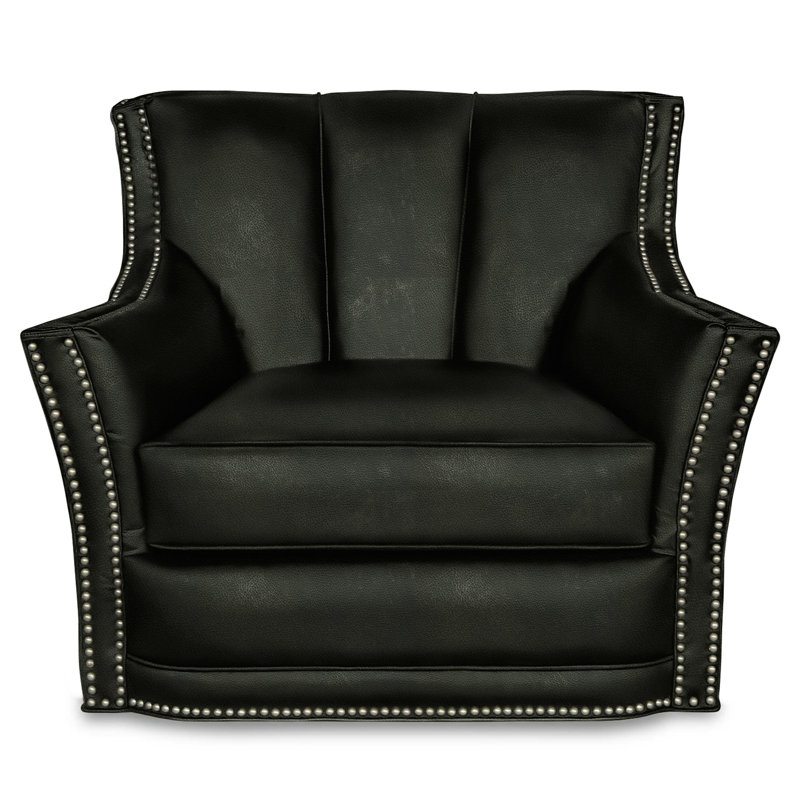 Sophia Leather Swivel Club Chair, Polo (Maestro Artisano), Espresso, Yes