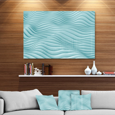 Fractal Rippled Blue 3D Waves - impression sans cadre sur métal