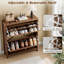 Armoire de rangement pour chaussures 16 paires avec 2 tiroirs rabattables et tablettes réglables-1581604289