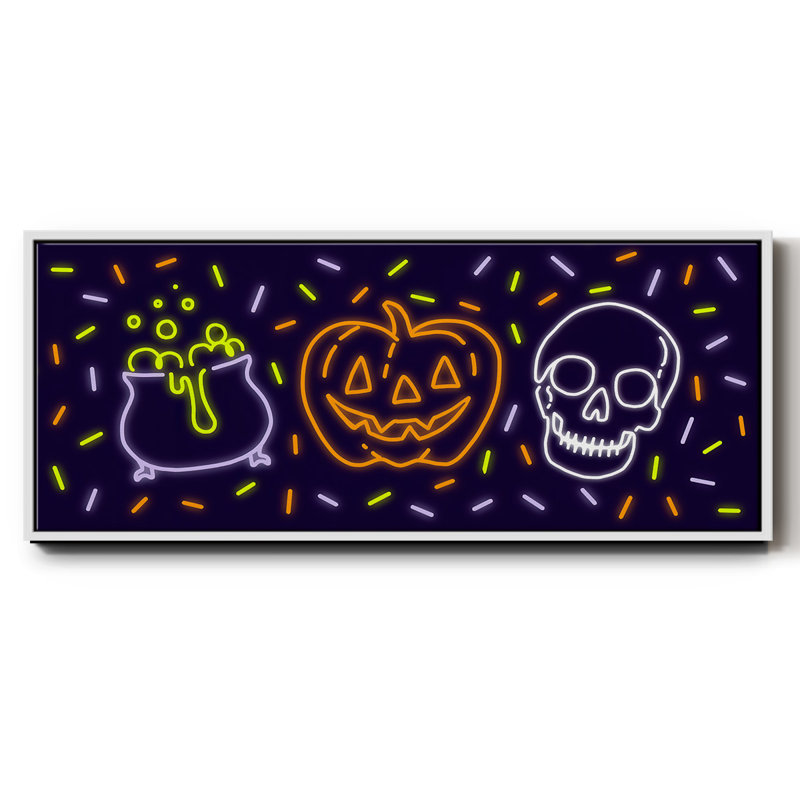 Neon Halloween Collection D-, toile encadrée, H 24 po x l 60 po