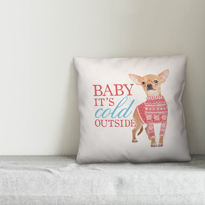  Chihuahua Christmas Sweater Throw Pillow