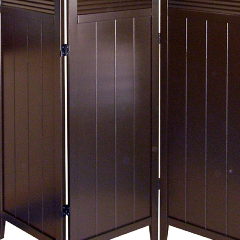 Porte à volets 70 "à 3 panneaux / cloison avec finition espresso