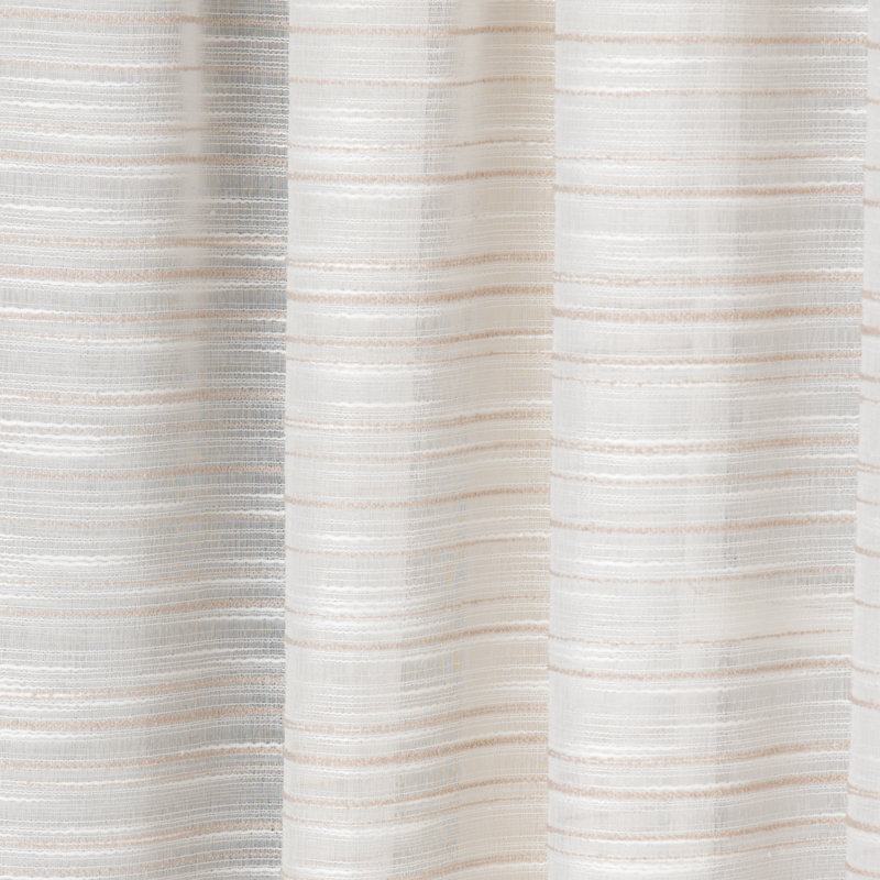 Cemya 100% Polyester Light Filtering Horizontal Stripped Curtain Panel with Rod Pocket Top , Taupe, 52" W x 63" L